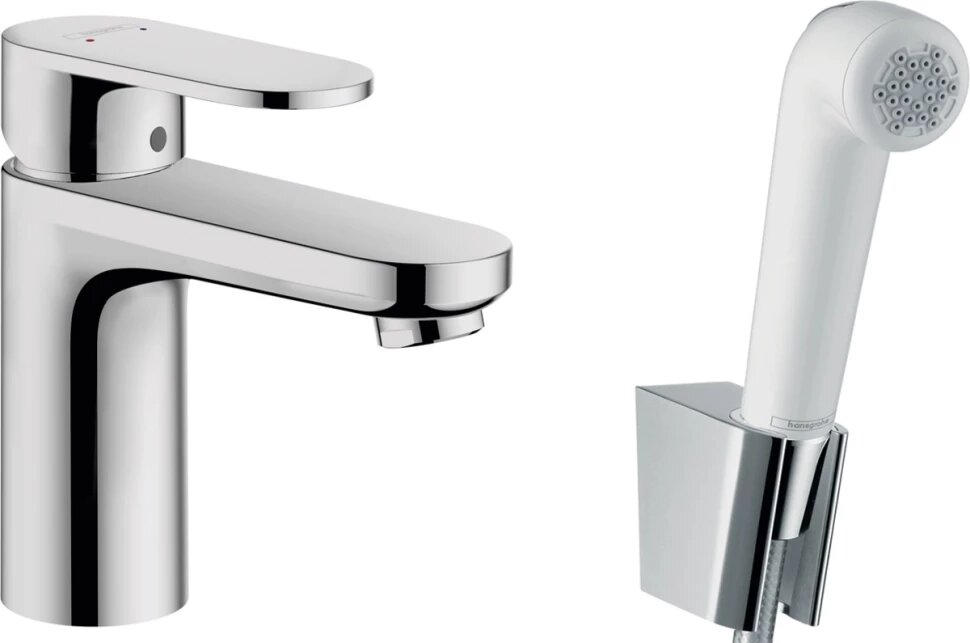 Смеситель для раковины без донного клапана с гигиеническим душем Hansgrohe Vernis Blend 71215000