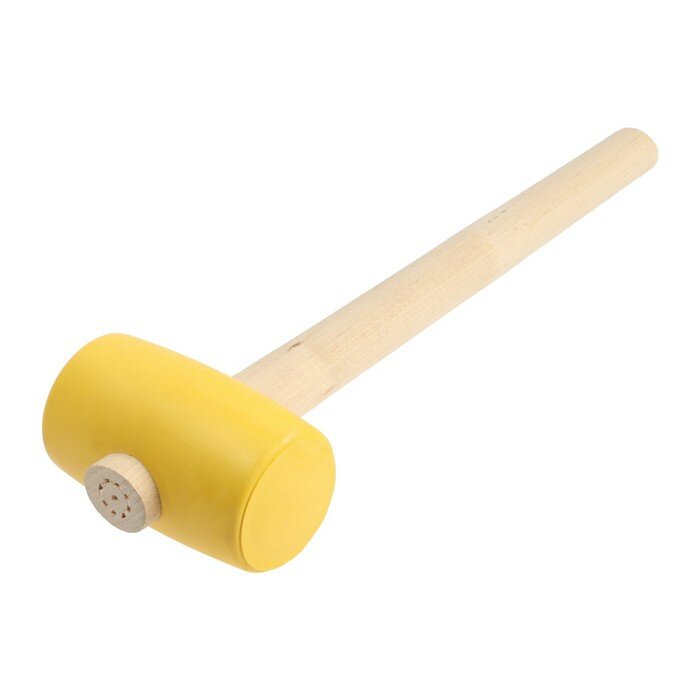 ЛОМ Киянка ЛОМ, деревянная рукоятка, желтая резина, 55 мм, 400 г