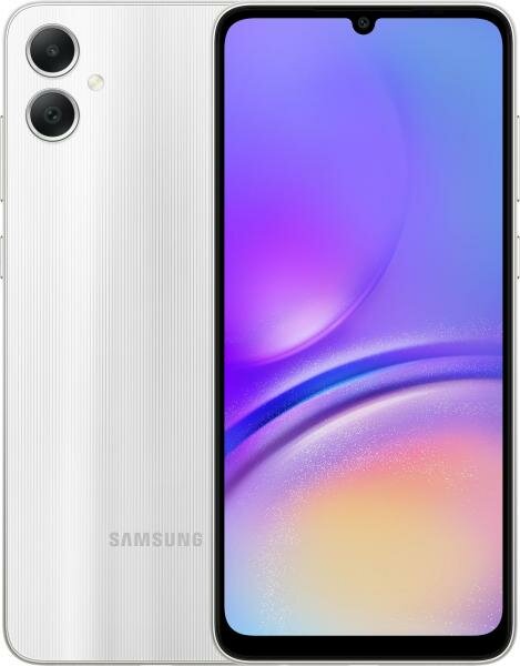 Смартфон Samsung SM-A055F Galaxy A05 128Gb 4Gb серебристый моноблок 3G 4G 2Sim 6.7 720x1600 Android 13 50Mpix 802.11 a/b/g/n/ac GPS GSM900/1800 GSM190