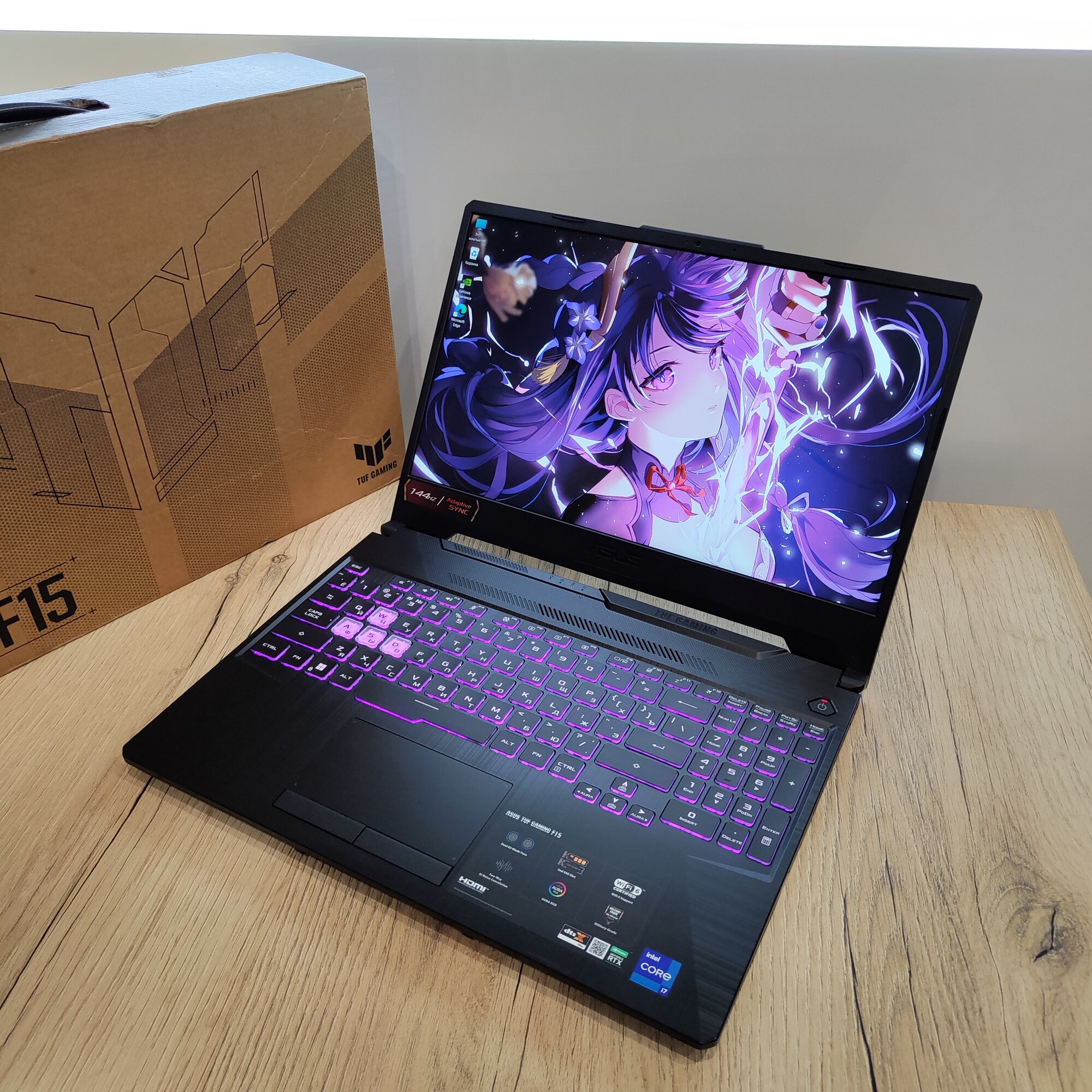 Игровой Ноутбук Asus TUF F15 FX506HE-HN388 (15.6" 1920x1080 144Гц, i7 11800H, RTX 3050 Ti 4GB, 16 GB DDR4, 512 SSD, Windows 10)