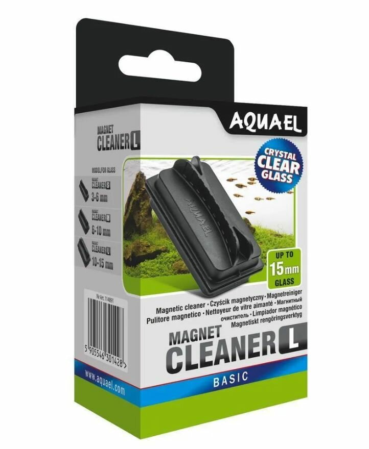 фото Скребок магнитный AQUAEL MAGNET CLEANER L, тонущий, для аквариума со стеклом 10 - 15 мм