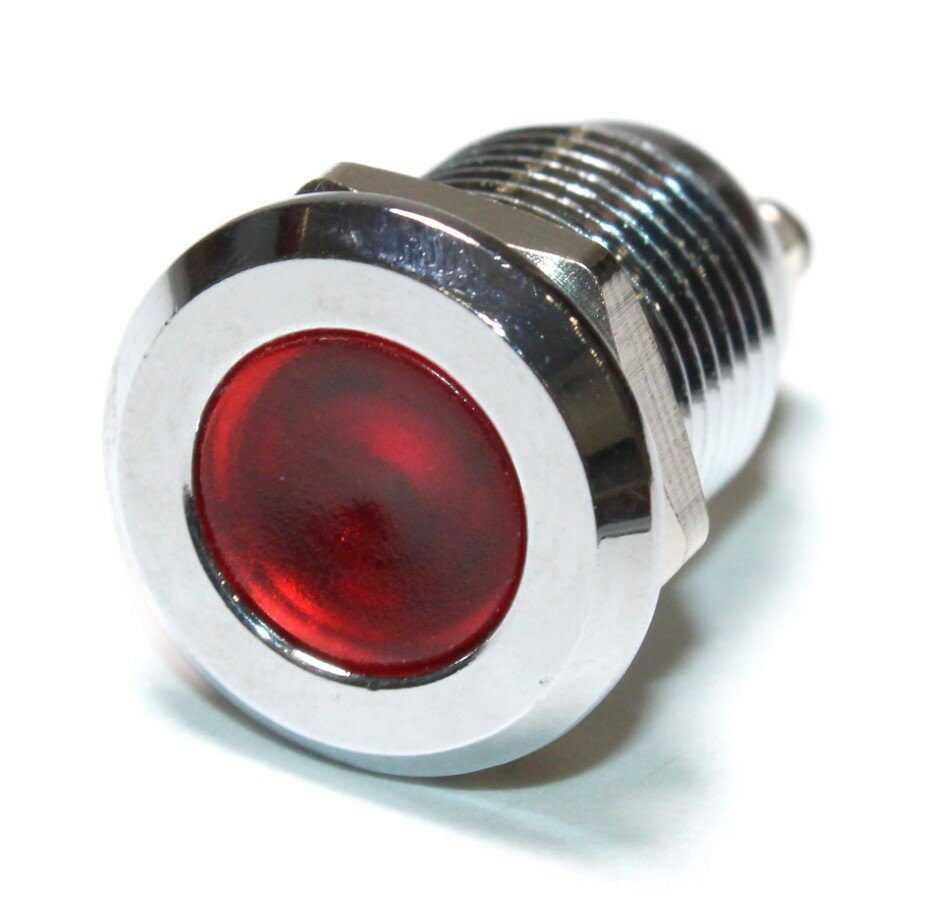 LED индикатор антивандальный GQ12D-R, 12-24В