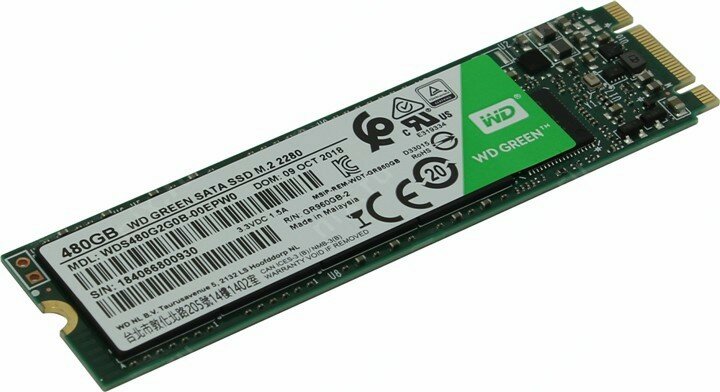 SSD накопитель WD GREEN PC SSD 480 GB (WDS480G2G0B)