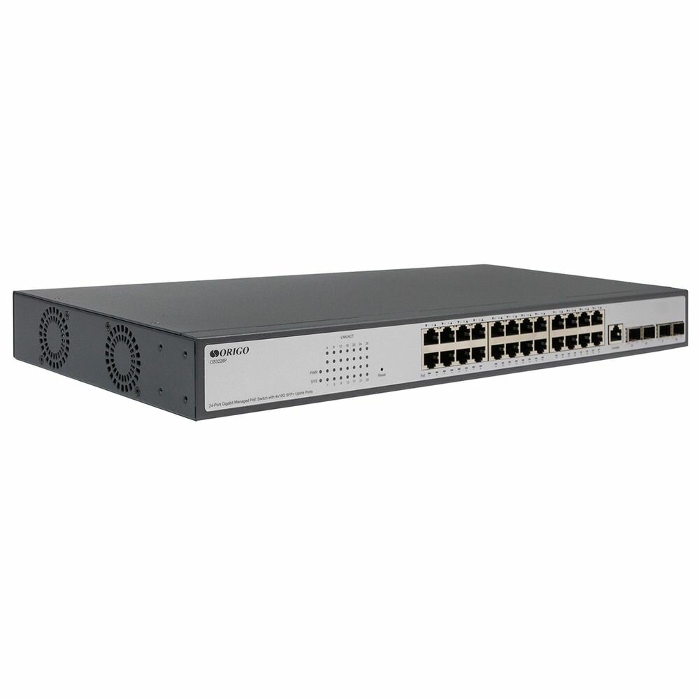 ORIGO Коммутатор ORIGO OS3228P/250W/A1A Управляемый L3 PoE-коммутатор 24x1000Base-T PoE+ 4x10G SFP+ PoE-бюджет 370 Вт/250 Вт OS3228P/250W/A1A