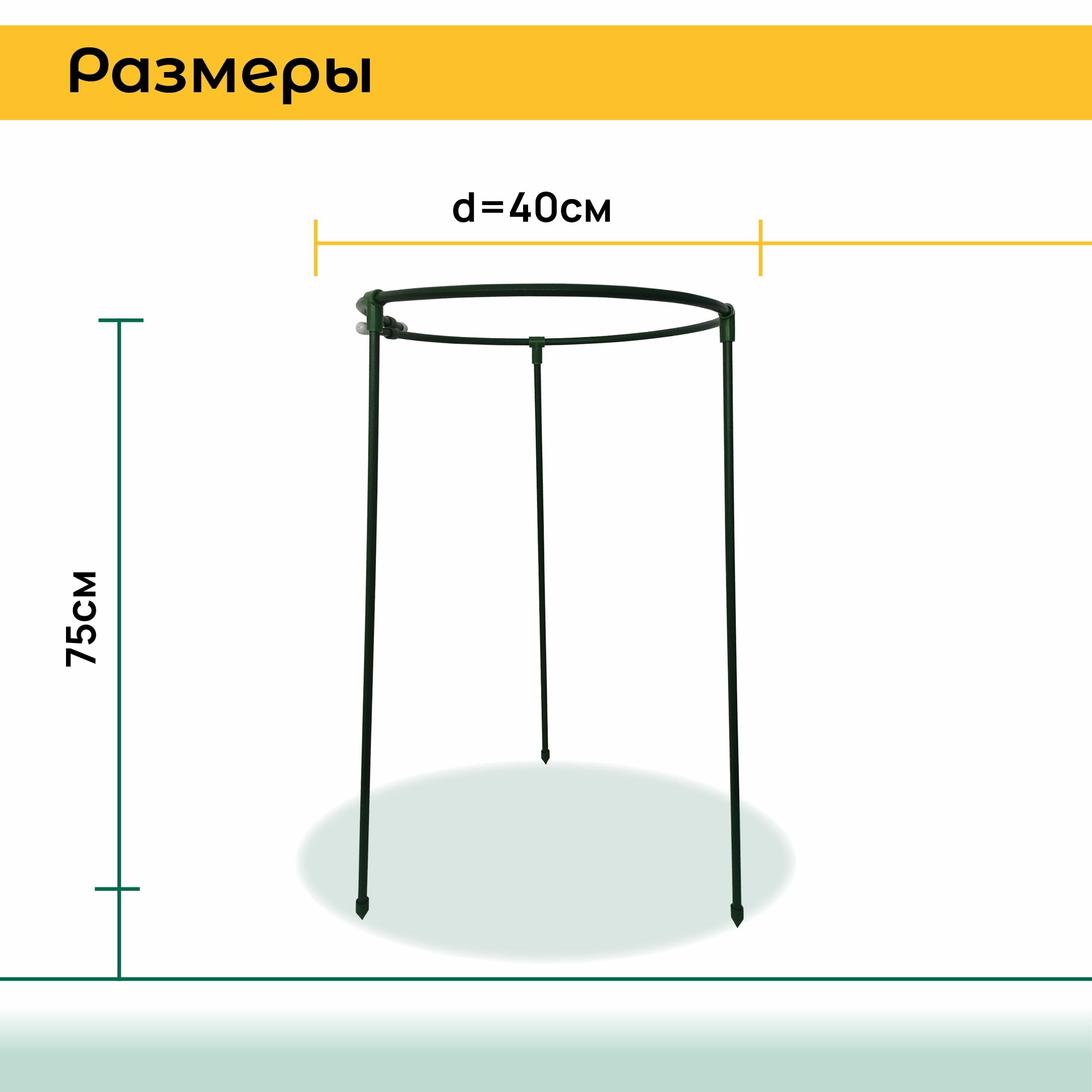 Кустодержатель "Круг", высота 75 см, диаметр 40 см, комплект 2 шт - фотография № 2