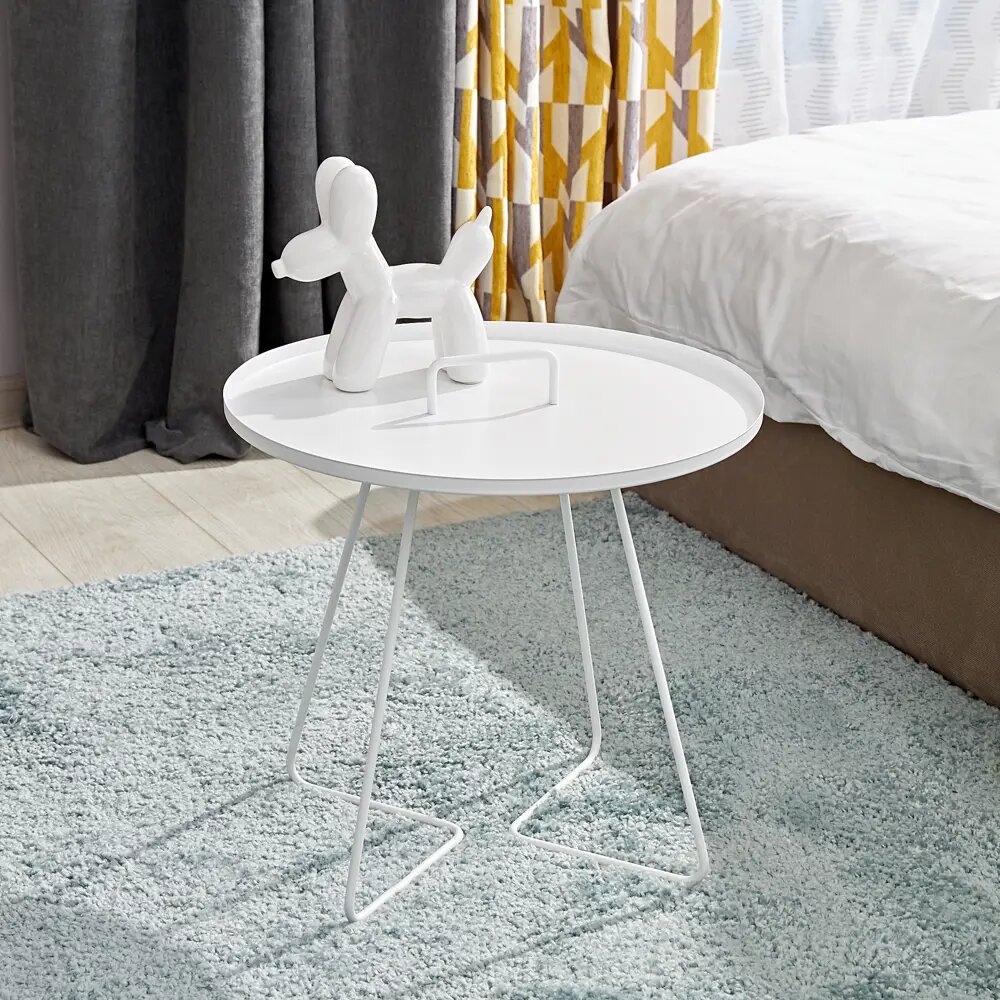 фото Кофейный столик круглый 45x45 см белый