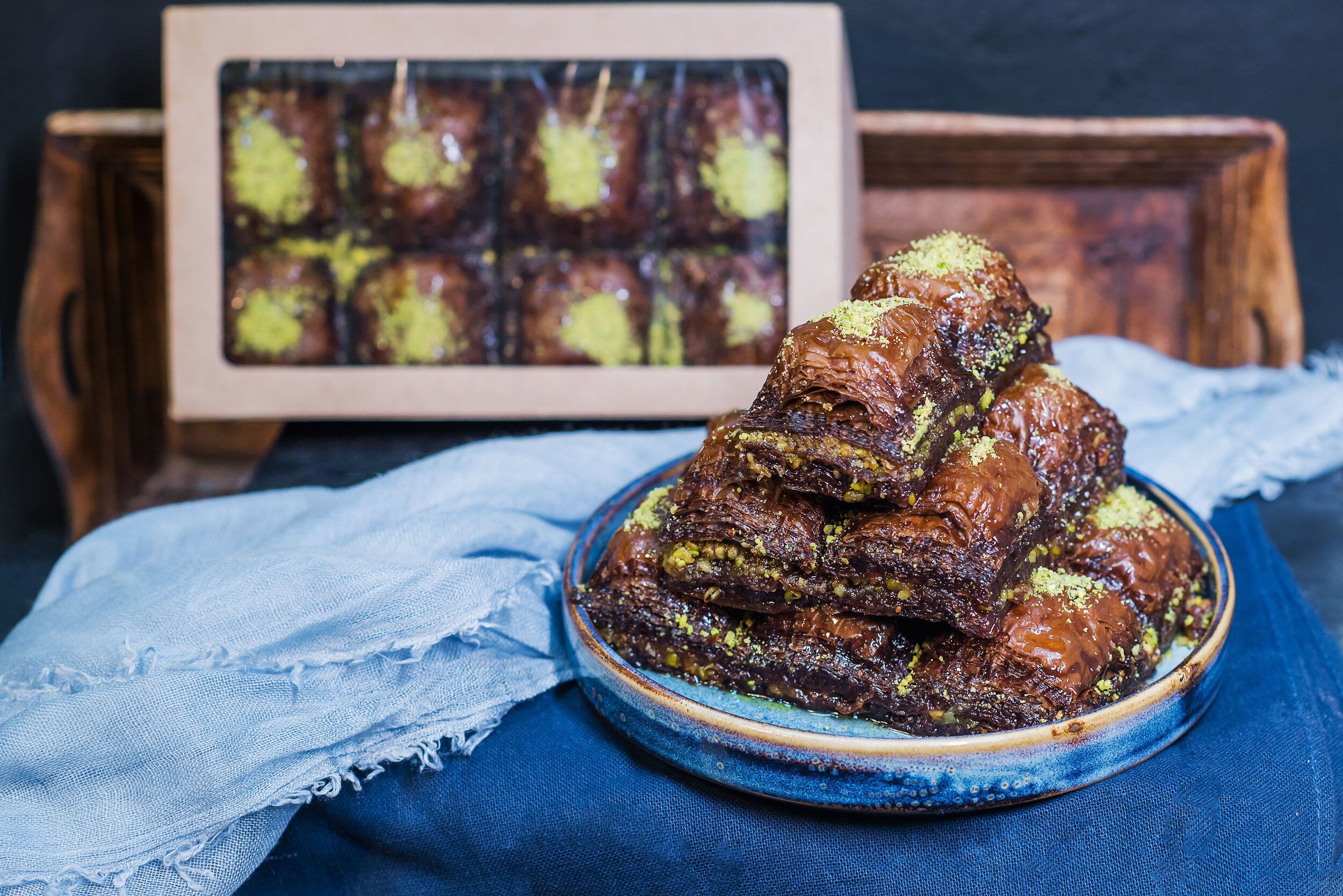 Пахлава Каре с фисташкой шоколад, Efeler baklava, 500 гр