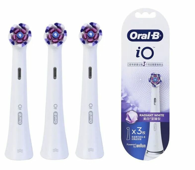 Набор насадок для ирригатора и зубной щетки Oral-B IO Radiant White, 3 штуки, ,белый (OR018)