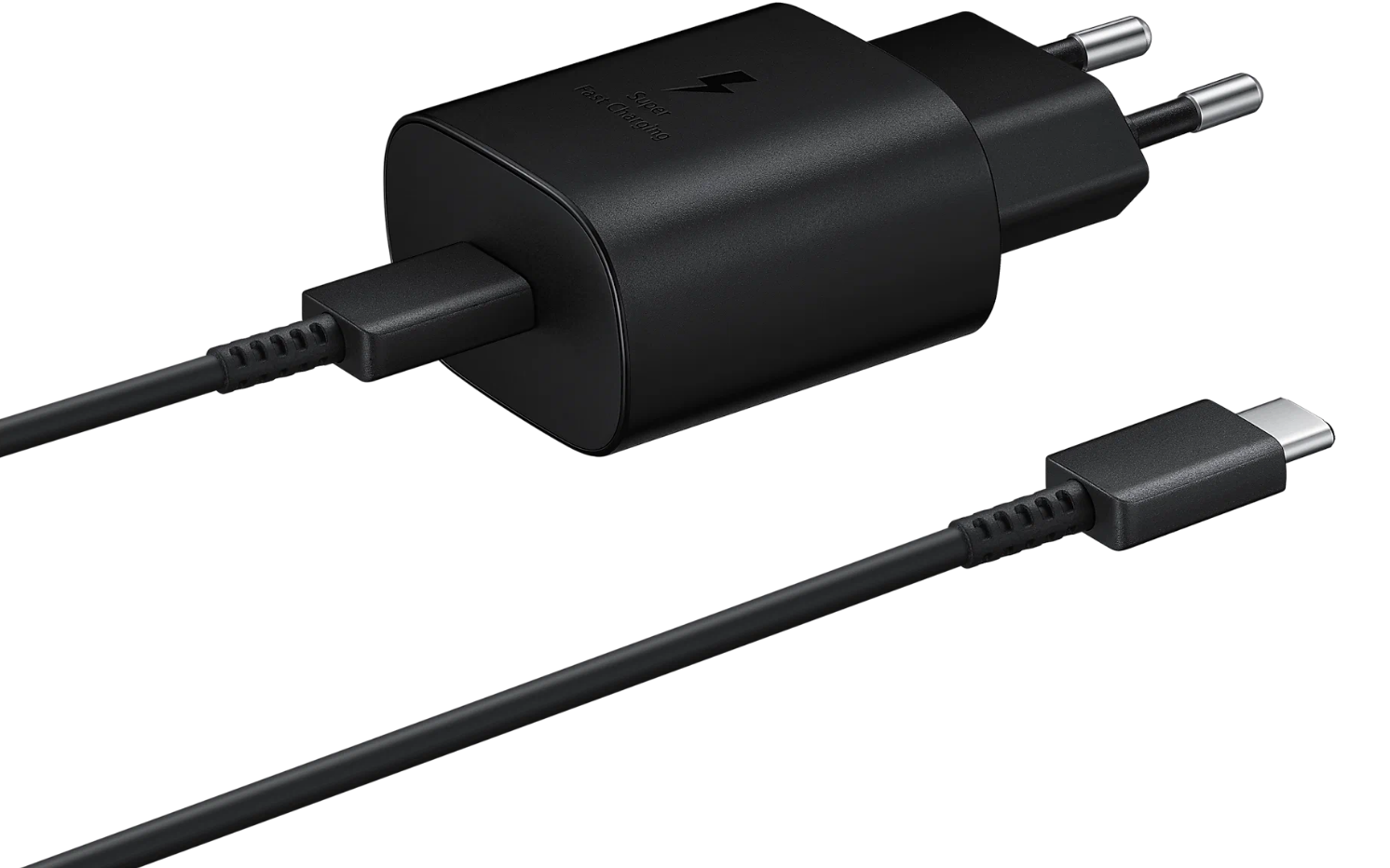 Сетевое зарядное устройство Samsung EP-TA800 + кабель USB Type-C, 25 Вт, оригинал, черный