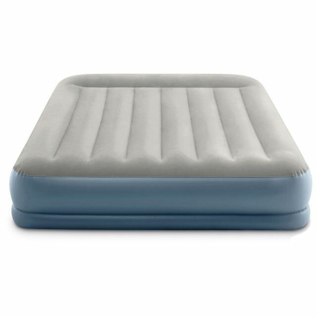 Кровать надувная Pillow Rest Queen Mid-Rise,203*152*30 см, встроенный насос 220В, Intex (64118ND)