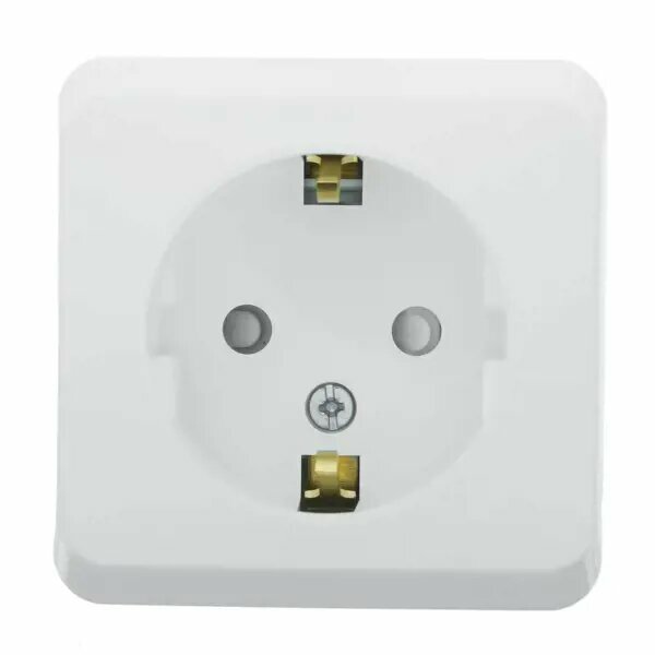 фото Розетка накладная Schneider Electric Этюд с заземлением со шторками цвет белый