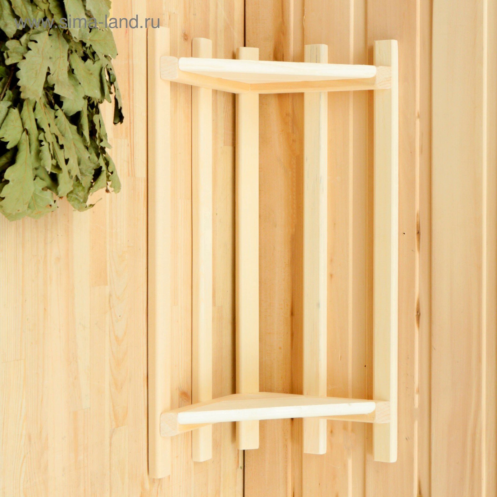 фото Полка угловая 2 яруса 13×33×55см, липа "Добропаровъ"