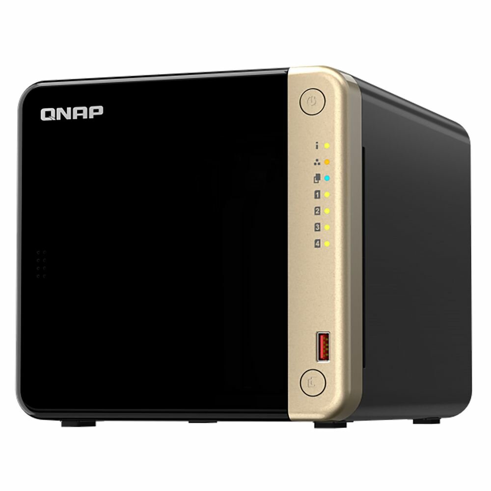 Сетевое хранилище NAS Qnap TS-464-8G черный - фото №3