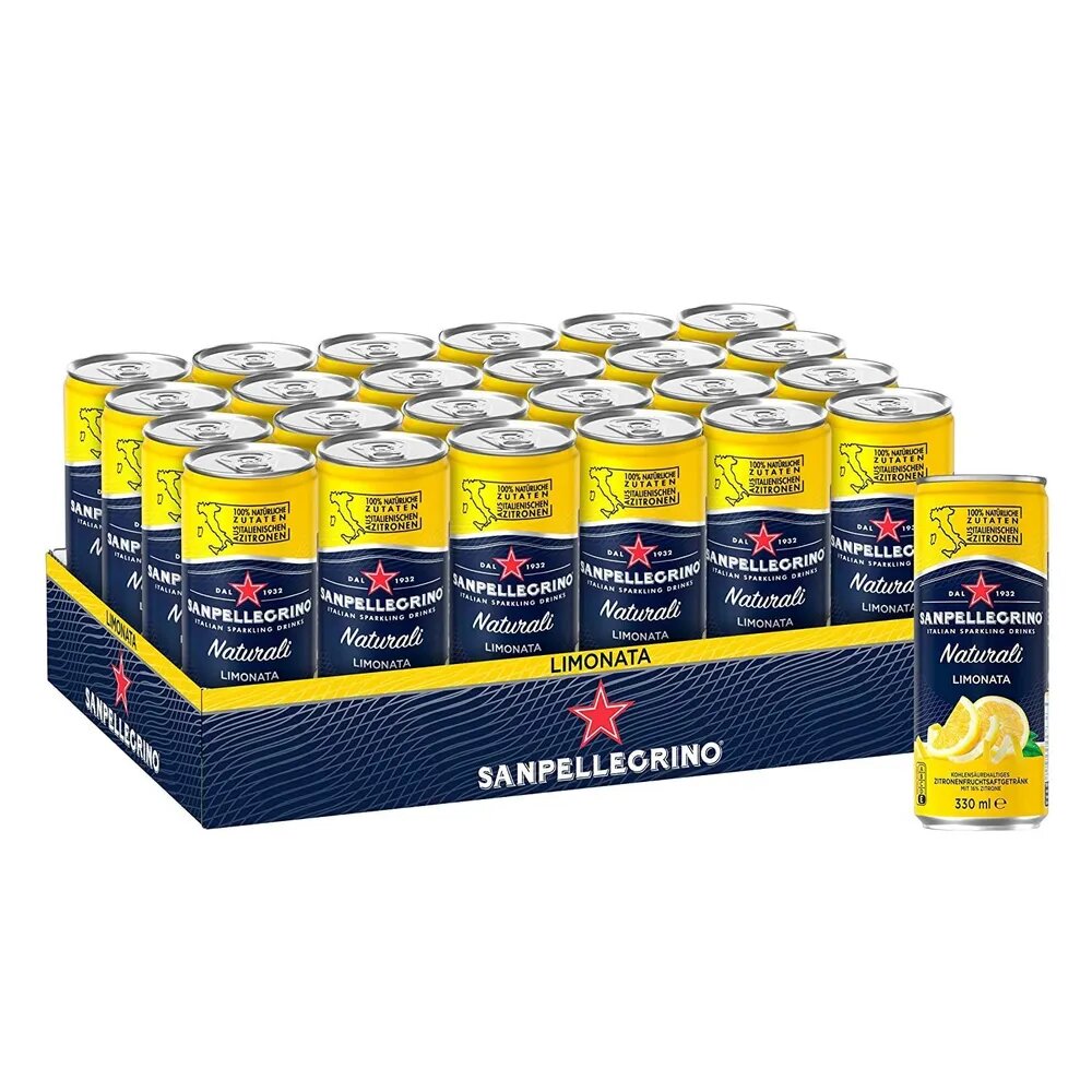 Газированный напиток Sanpellegrino Limonata, Лимон,330мл. Х24 штуки