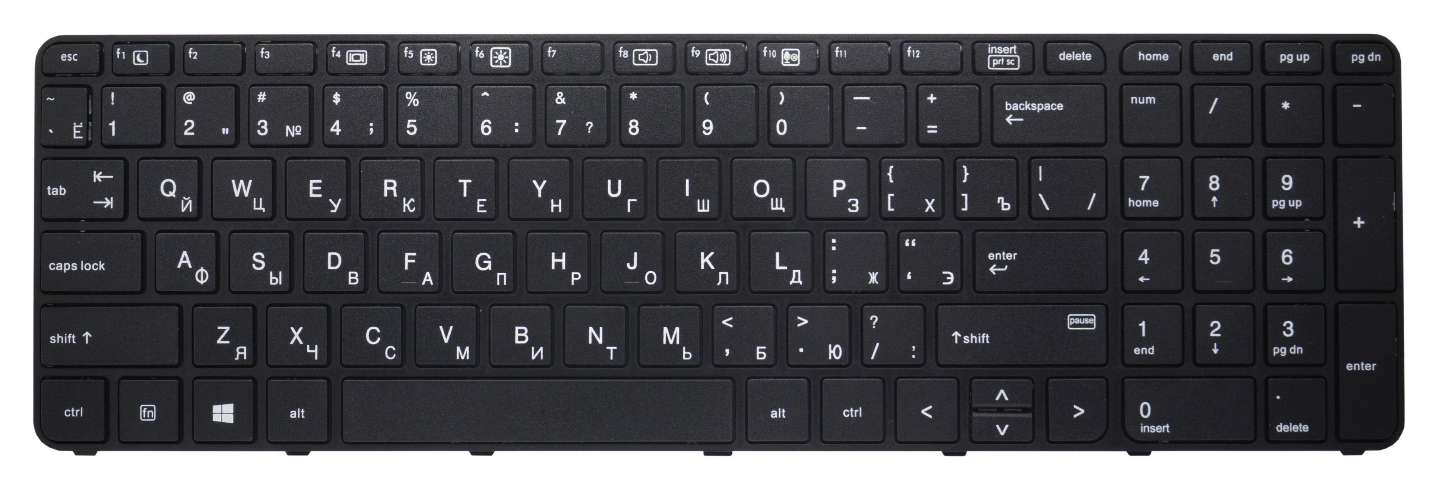 Клавиатура для ноутбука HP Probook 450 G3 455 G3 470 G3 650 G2 655 G2 черная с рамкой