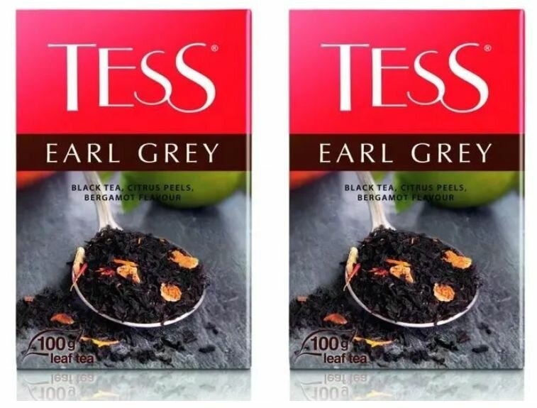 Чай Tess Earl Grey черный листовой 100 гр - 2 штуки