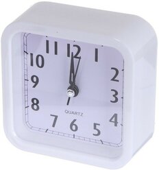 Perfeo Quartz часы-будильник "PF-TC-019", квадратные 10*10 см, белые