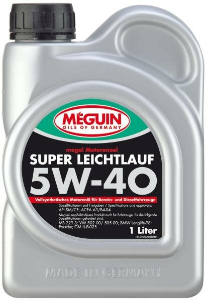 Cинтетическое моторное масло Meguin Motorenoel Super Leichtlauf 5W40 1 л 4808