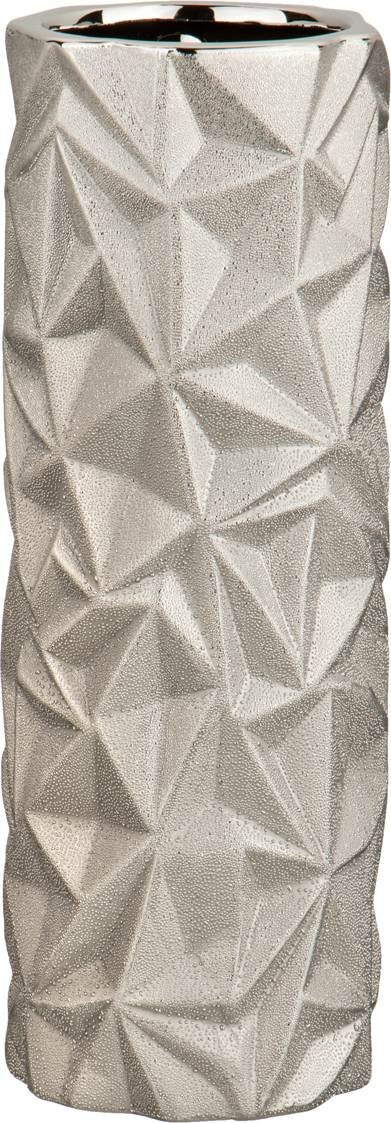 фото Ваза Lefard Айсберг тонированное серебро 12.5х12.5х31.5см, тонкая керамика