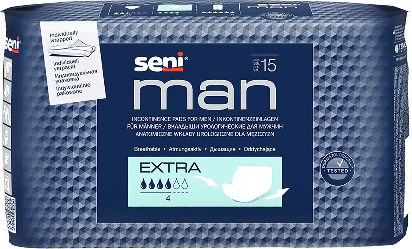 Вкладыши урологические Seni Man Extra для мужчин 15шт
