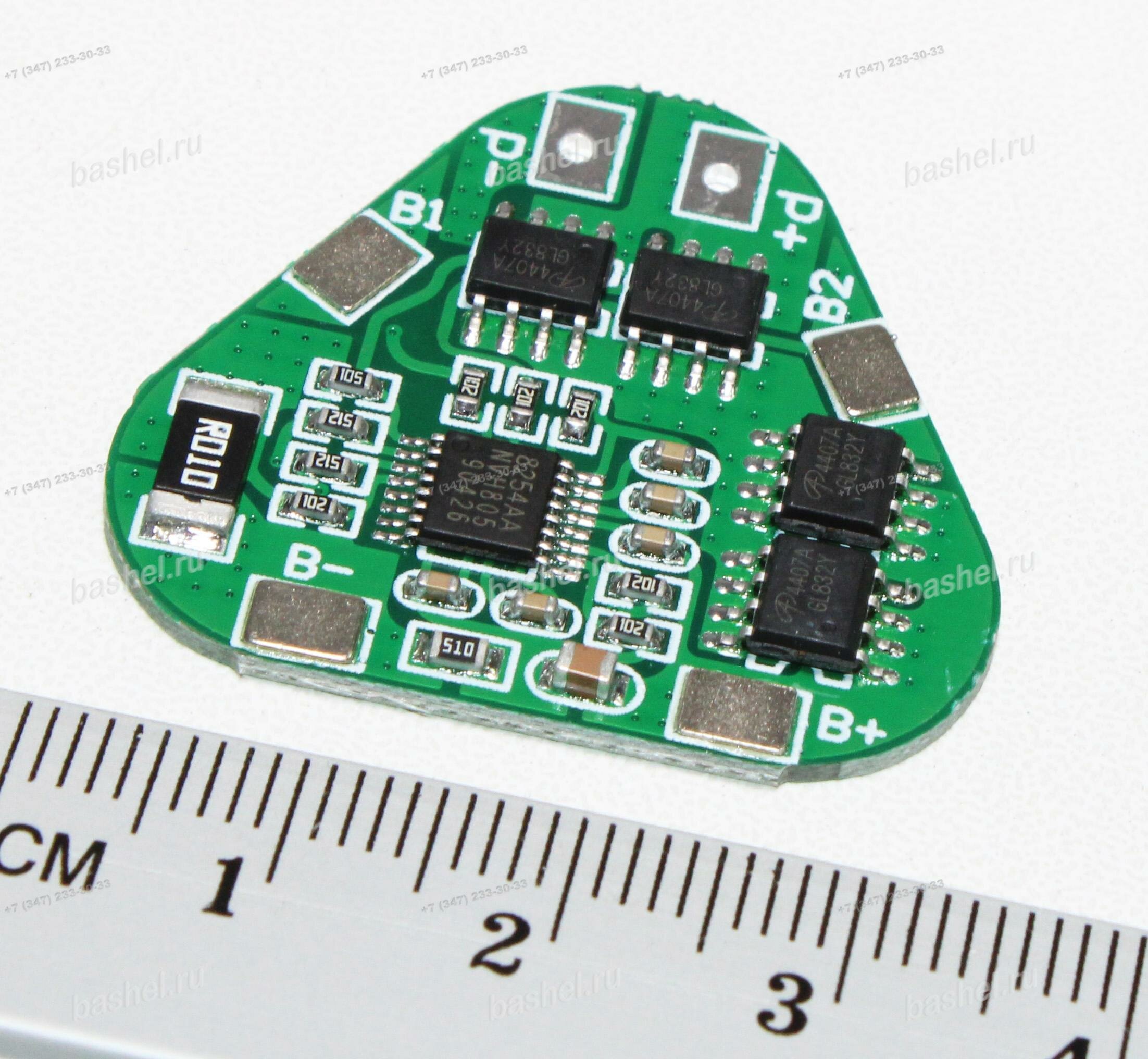 Плата BMS HR 3S 8A (11.1V, ток заряда/разряда: 8A, 32*30*T4.0мм) электротовар