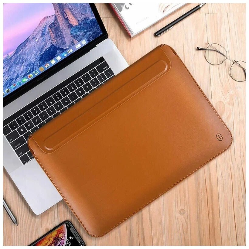 Чехол wiwu skin pro 2 leather для macbook pro 14.2 коричневый