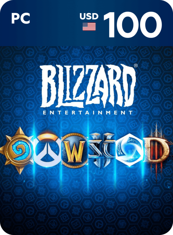 Пополнение счета Blizzard (Battle net) на 5 – 50 USD ($) / Код активации Доллары / Подарочная карта Близзард (Батл нет) / Gift Card (США)