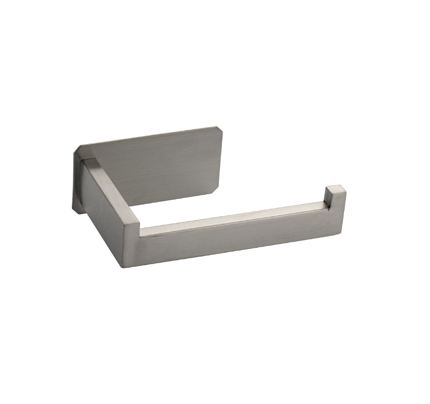 фото Держатель туалетной бумаги из нержавеющей стали, антивандальный, на прямоугольном основании, на самоклейке, цвет сатин