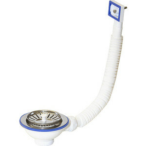 фото Слив для кухонной мойки Unicorn с решеткой D112 и переливом (E155)