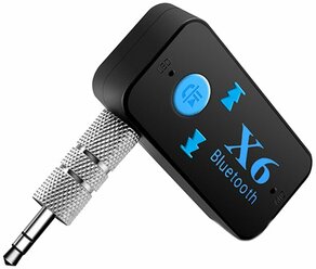 Bluetooth receiver / BT-X6/ AUX Bluetooth адаптер ресивер в машину / Bluetooth для домашнего кинотеатра / наушников / колонок / Блютуз в машину для прослушивания музыки