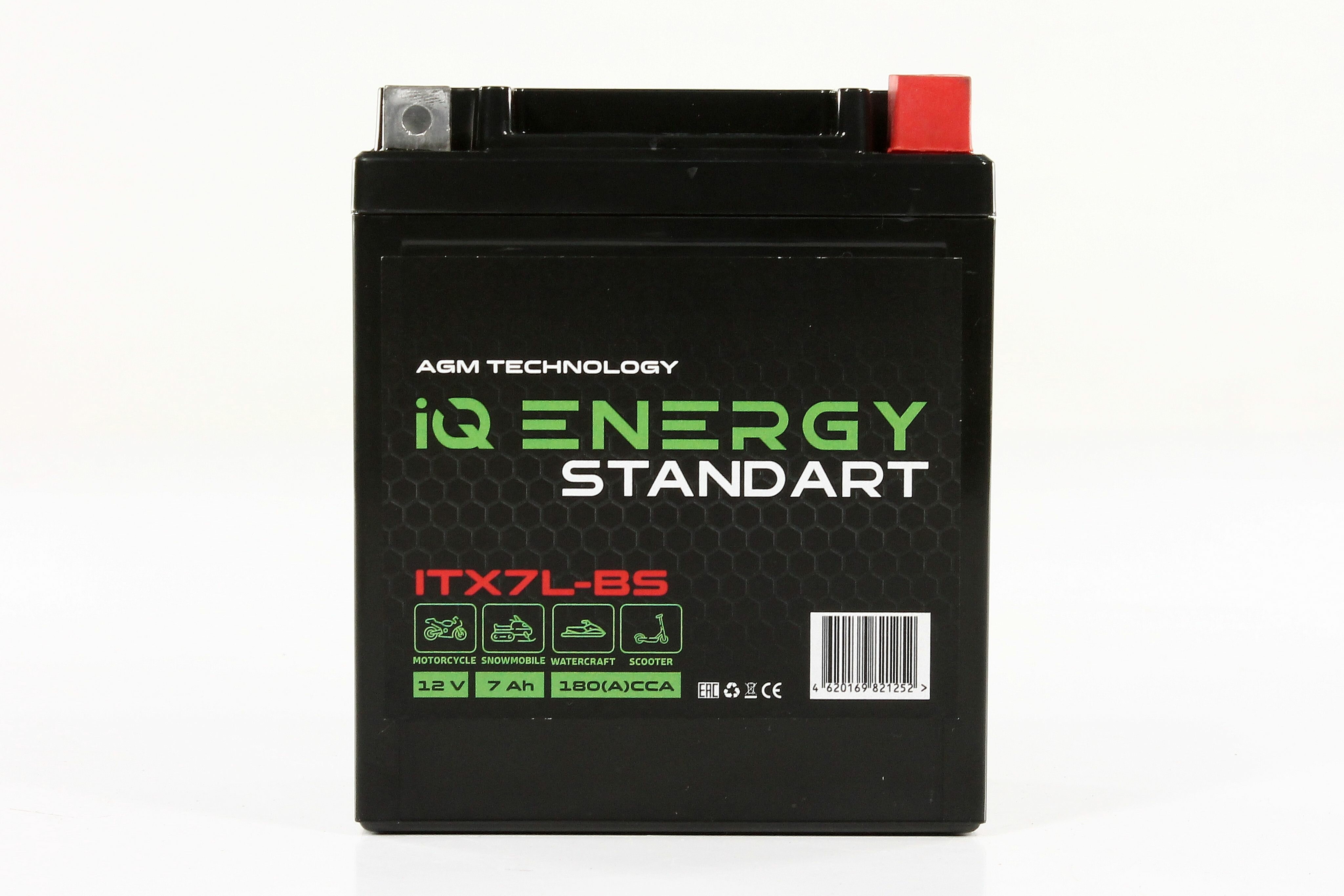 Мото аккумулятор IQ Energy 7Ah 170A (CT1207.1 YTX7L-BS) 114х71х131 о/п