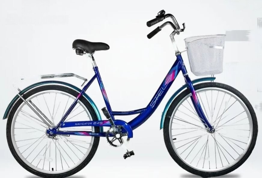 Велосипед STELS NAVIGATOR-245 С, колесо 26', рост 19', сезон 2023-2024, синий, корз. метал