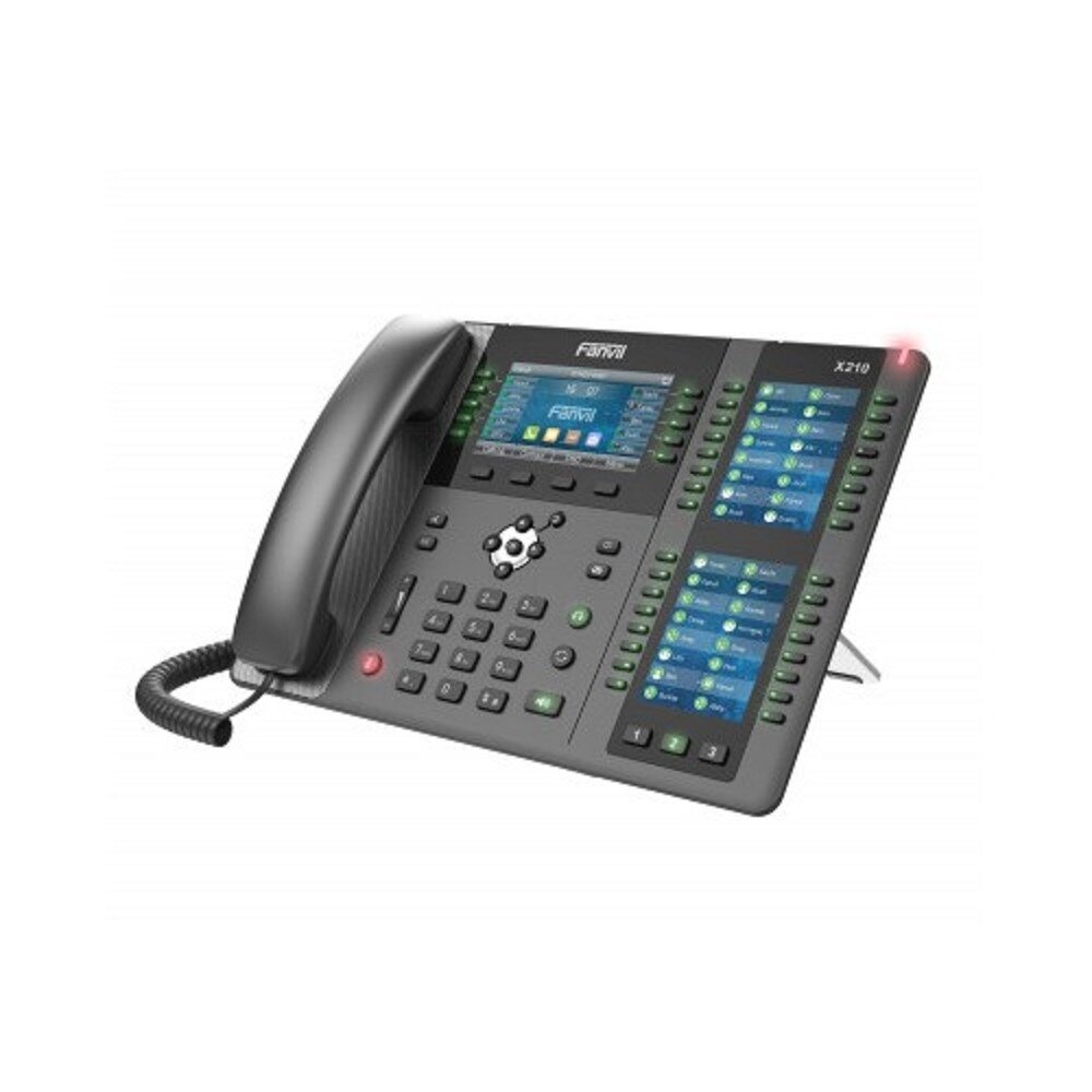 Fanvil VoIP-телефон Fanvil X210 20 линии SIP HD аудиоимеет цветной дисплей 4.3 дюймов 480x272 3 ЖК дисплея имеет 2 порта Gigabit LAN питание PoE 106 DSS/BLF ключи WIFI Bluetooth