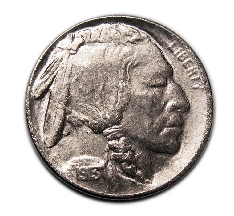 5 центов Индеец Five Cents 1913 года медно-никелевый сплав UNC копия арт. 17-4411