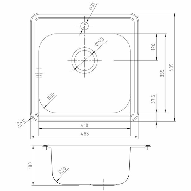 Мойка Iddis Strit S нержавеющая сталь шелк 485х485 (STR48S0i77) - фотография № 3