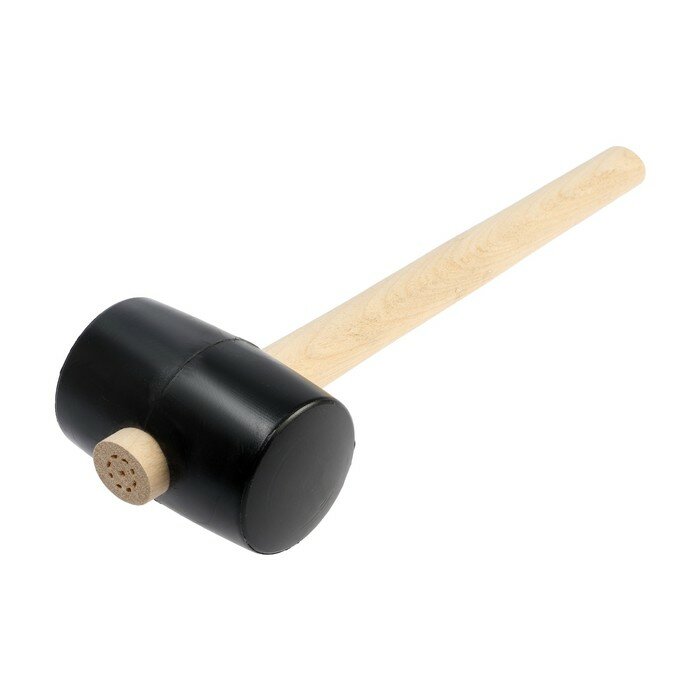 ЛОМ Киянка ЛОМ, деревянная рукоятка, черная резина, 65 мм, 500 г