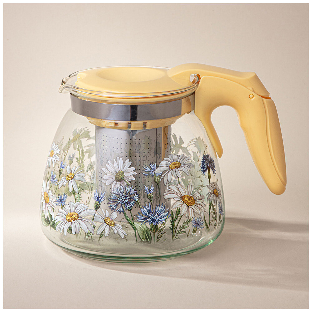 фото Agness 885-111 заварочный чайник AGNESS С фильтром васильки 900 МЛ.