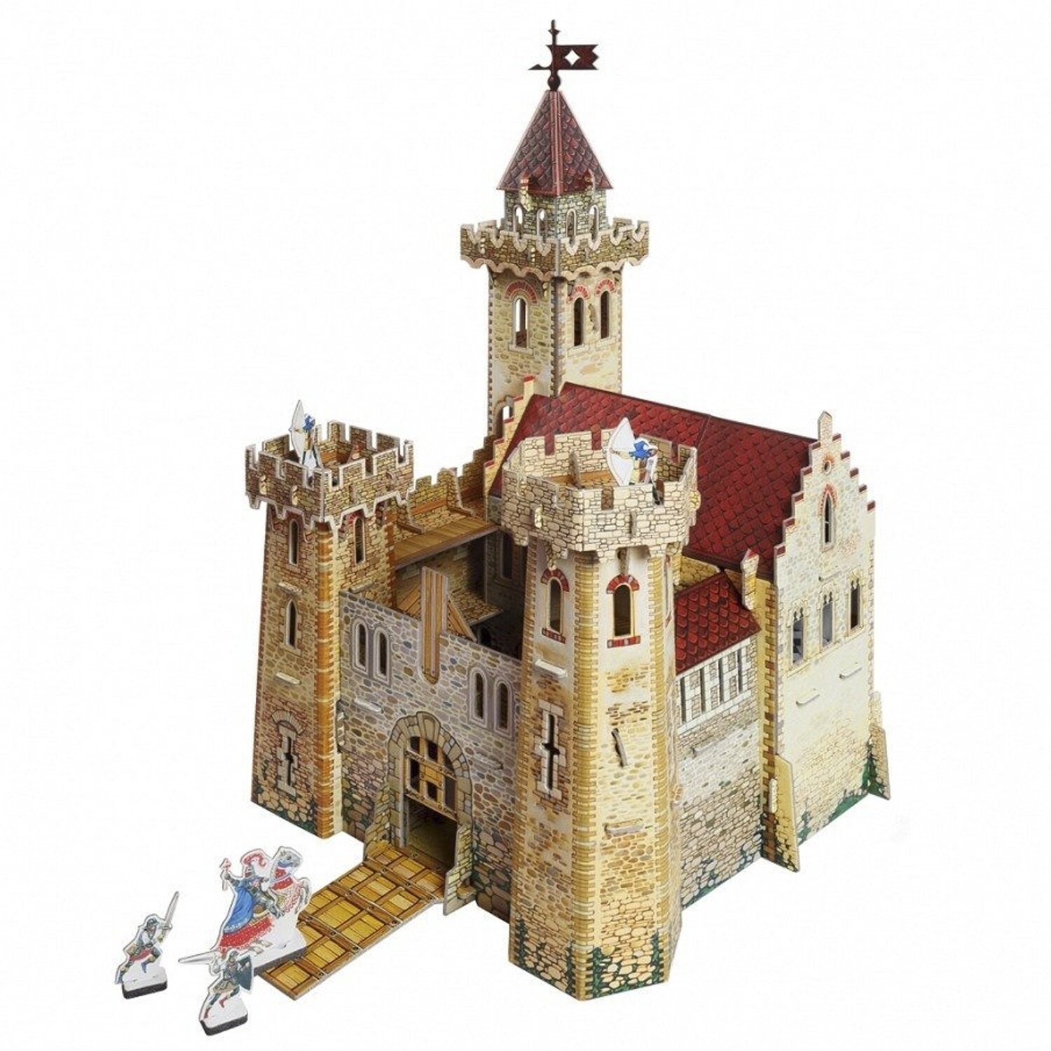 Сборная модель Умная Бумага "Рыцарский замок", домик с героями, картон