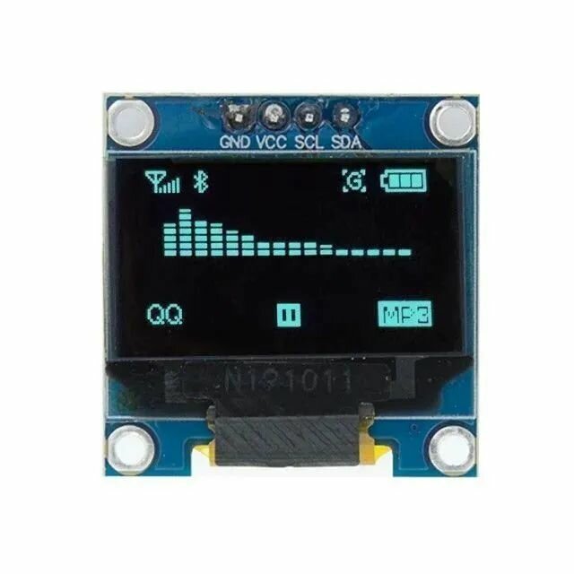 OLED 0.96" дисплей 128x64, I2C, 4 pin, монохромный голубой для Arduino Stm32