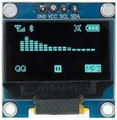 OLED 0.96" дисплей 128x64, I2C, 4 pin, монохромный голубой для Arduino Stm32