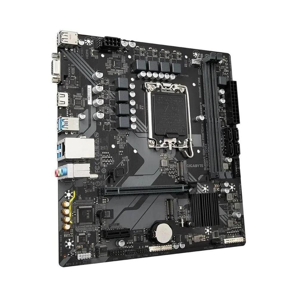 Материнская плата GIGABYTE B760M H DDR4 в сборку (LGA1700/B760/2xDDR4/mATX/HDMI VGA) (B760M H DDR4_OEM)