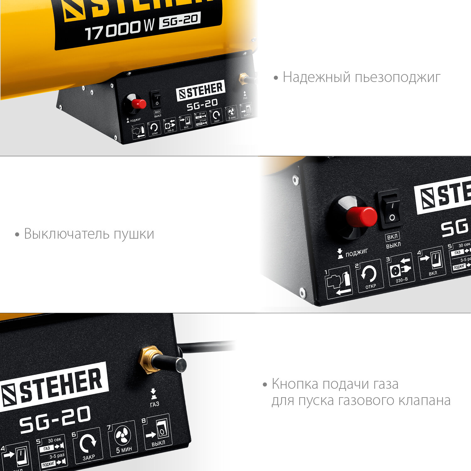 STEHER 17 кВт, газовая тепловая пушка (SG-20) - фотография № 5