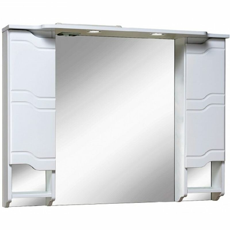 Зеркало шкаф для ванной / с подсветкой / Runo / Стиль 105 / полка для ванной