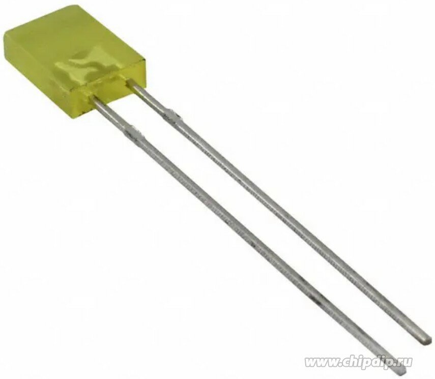 L-113YDT, Светодиод прямоугольный желтый 110° 2x5х7мм 4мКд 588нМ