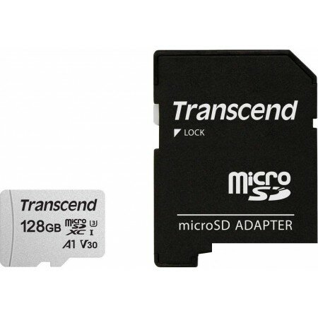 Карта памяти Transcend microSDXC 300S 128GB + адаптер