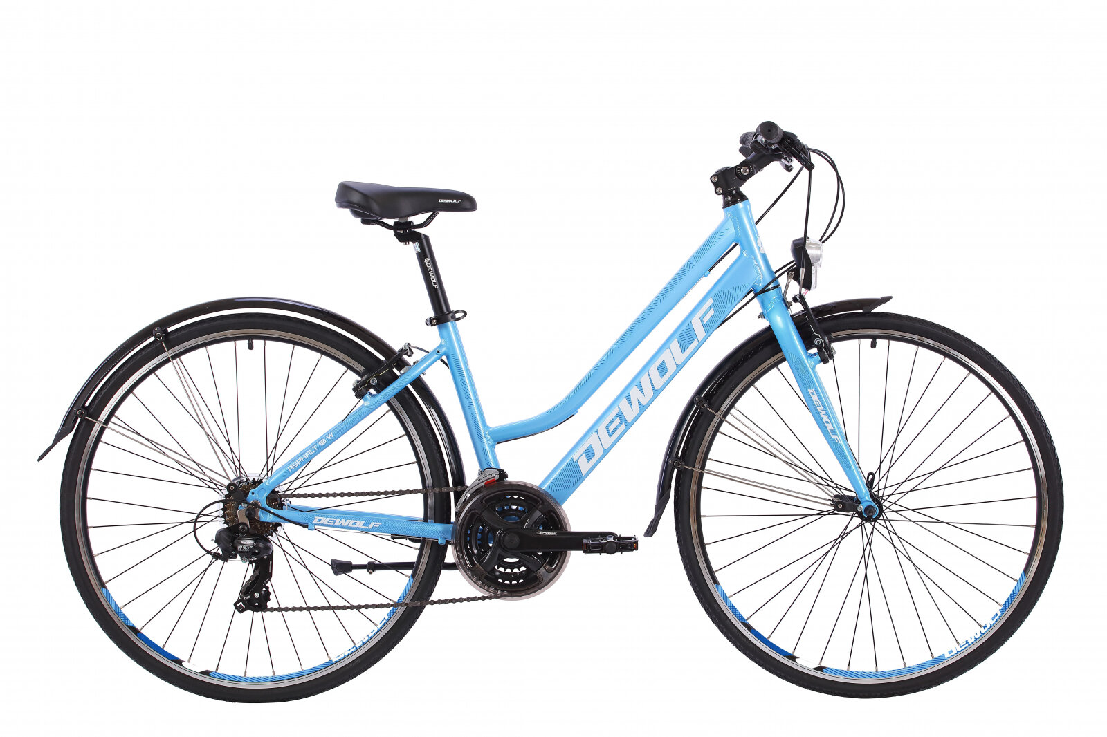 Велосипед DEWOLF ASPHALT 10 W (2022) chameleon sky blue/white/blue 14