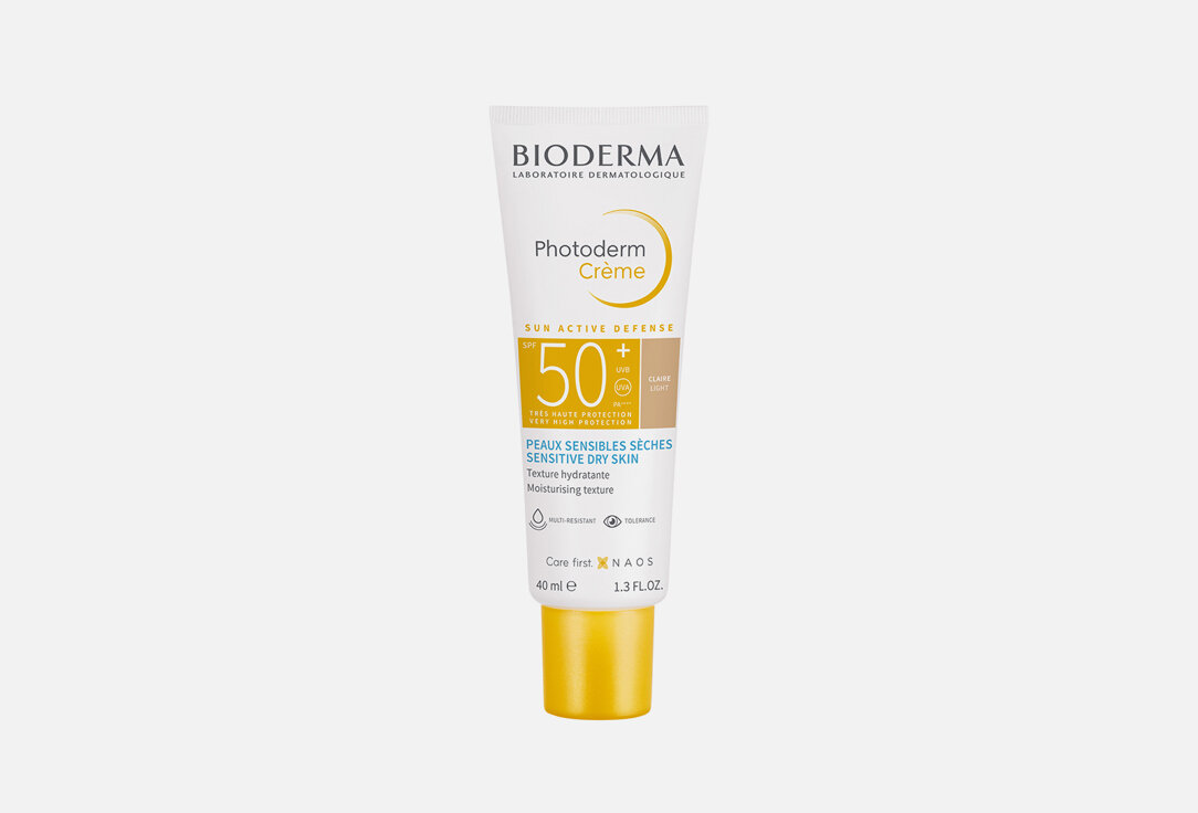 Солнцезащитный тональный крем Spf 50+ Bioderma Photoderm Crème / объём 40 мл
