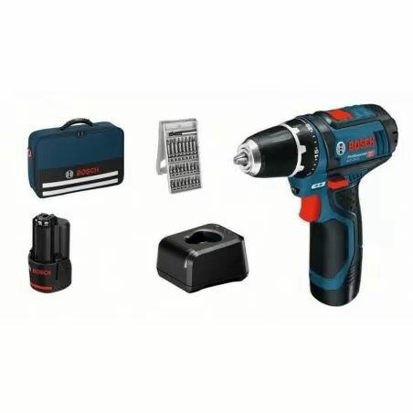 Дрель-шуруповерт Bosch GSR 12V-15  2 x 20 Ah + Сумка + Аксессуары (060186810H)