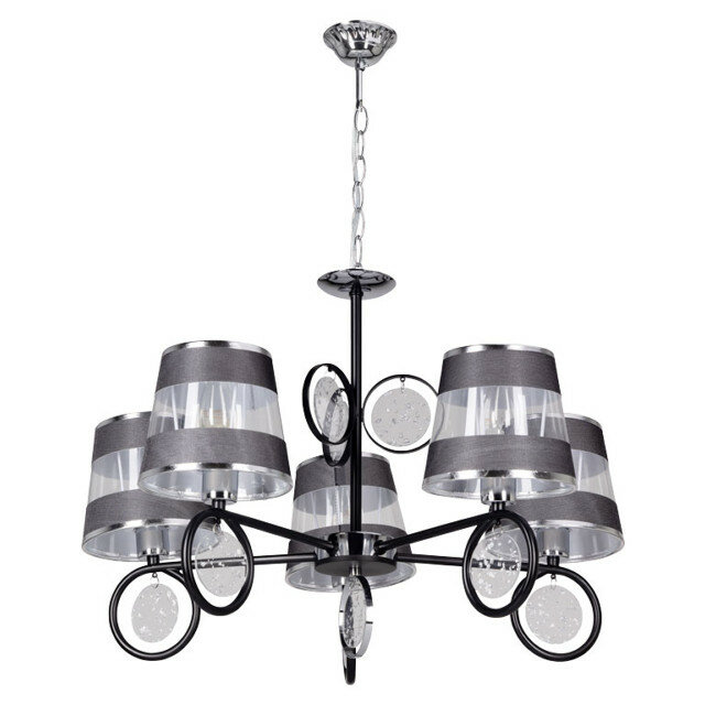 фото Люстра подвесная mw-light виталина 5х40вт e14 металл черный хром