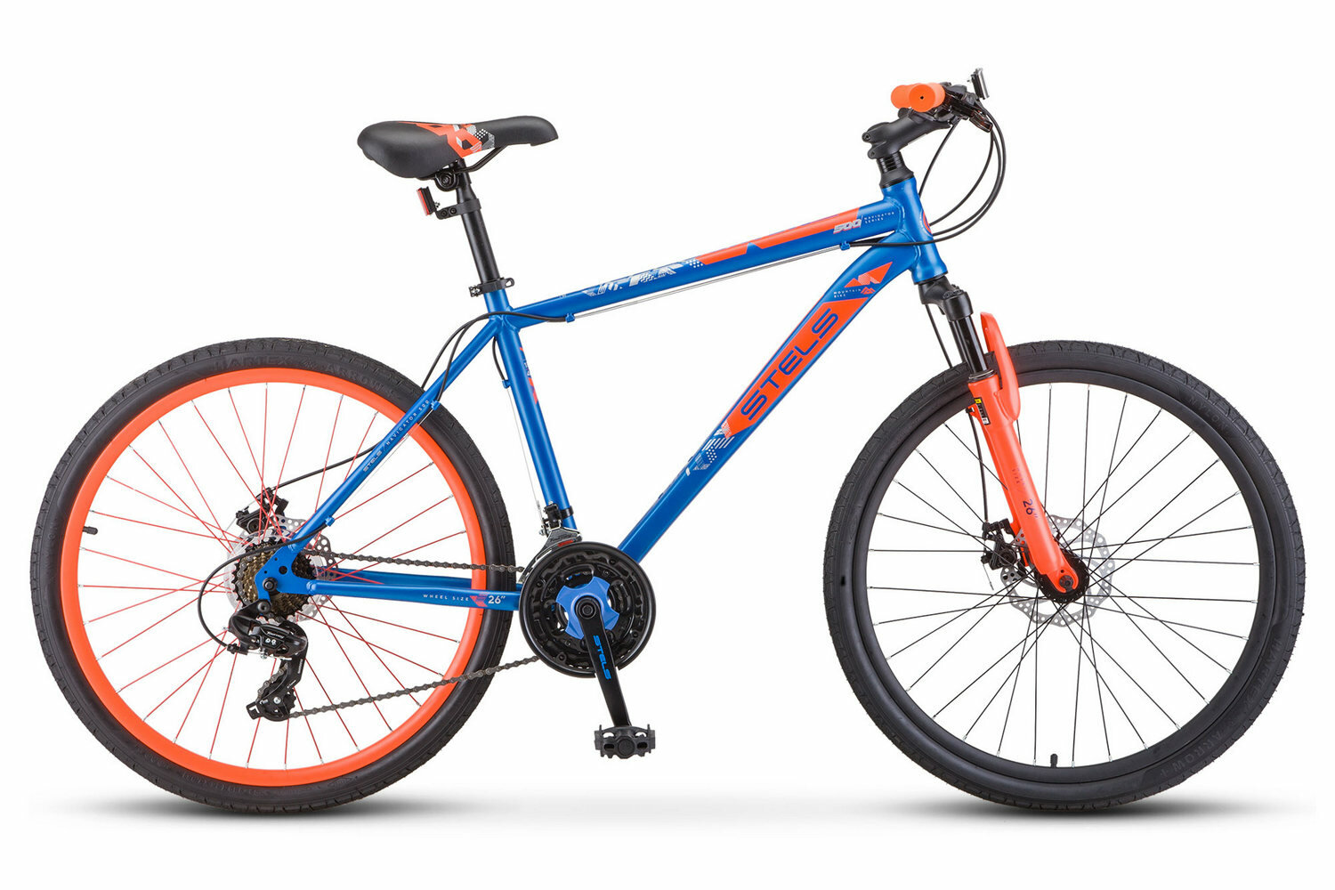 Велосипед Stels Navigator 500 MD F020 26" синий/красный рама 18" LU096003